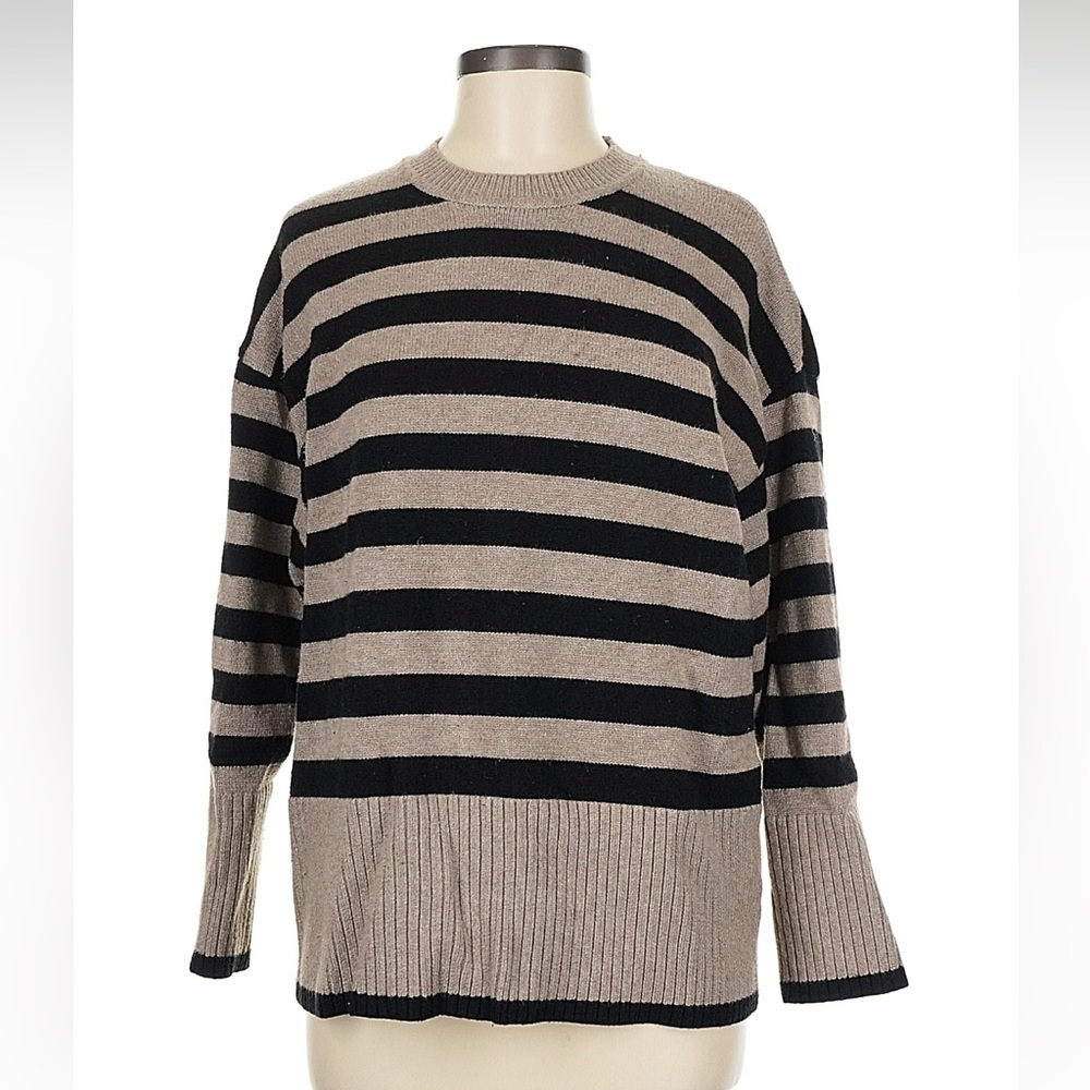 Industry - Striped Tan Taupe Black Soft Cozy Sweater
